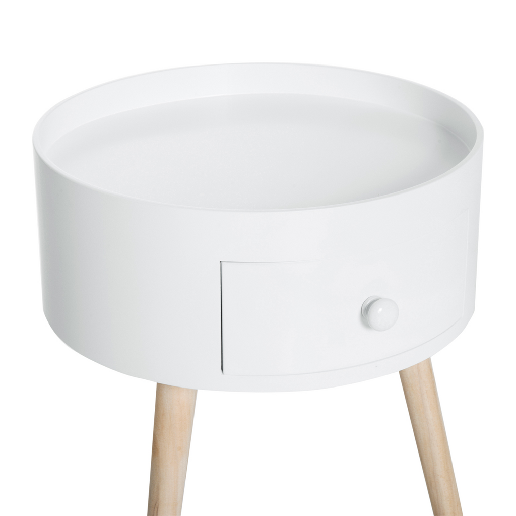 Round Coffee Table, ?38 x 45H cm-White