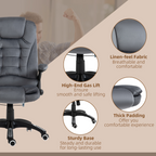 Executive Reclining Chair w/ Heating Massage Points Relaxing Headrest Grey