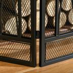 3-Panel Folding Fireplace Screen Metal Mesh Fire Spark Guard Black