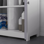 kleankin 60x60cm Under-Sink Storage Cabinet with Adjustable Shelf Grey White