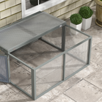PawHut Wooden Folding Rabbit Run for 2-3 Rabbits, Guinea Pig, Grey