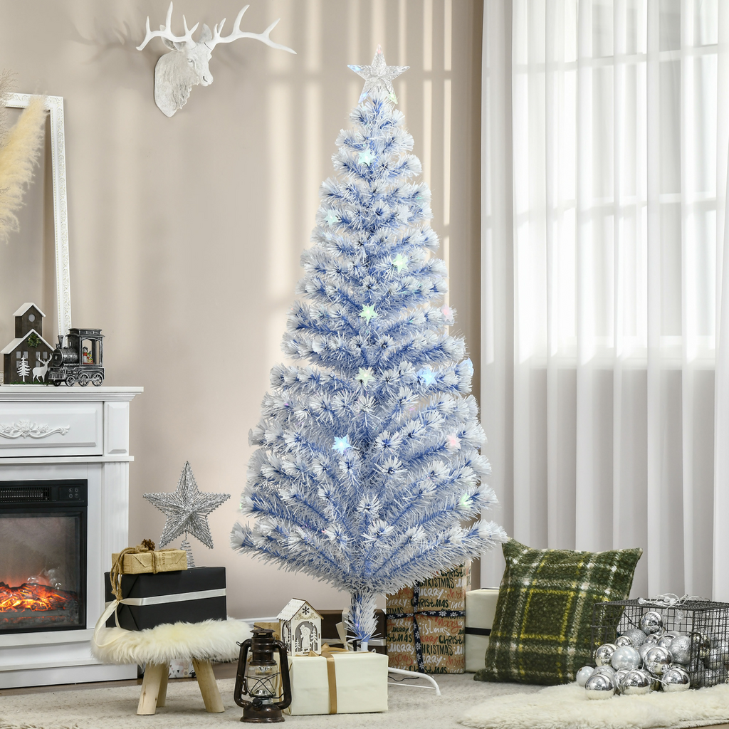 Artificial Fibre Optic Christmas Tree Seasonal Decoration w/ 26 LED HOMCOM