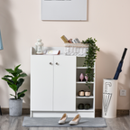Shoe Storage Cabinet Home 2 Doors with Adjustable 4 Shelves White