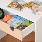 Two-Piece Kids Desk and Chair Set Children Study Table with Storage