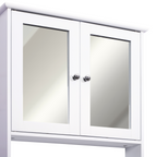 kleankin Wall-mounted Cabinet Mirror Door Bathroom Organiser Living Room White