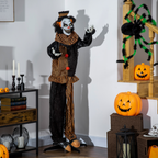 Talking Halloween Circus Clown with Light-Up Eyes — 67in