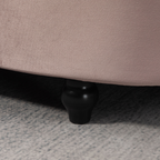 Semi-Circle Storage Ottoman Bench Tufted Upholstered Accent Footrest