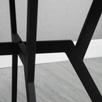 Industrial Dining Table with Round Top Steel Legs for Kitchen Dining Room Brown