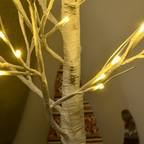 4ft Artificial White Birch Tree Light 72 Warm White Pre-Lit LED Light
