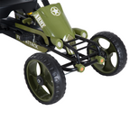 Pedal Go Kart Ride On Racer Hand Brake EVA Tyre Adjsuatble Seat Green