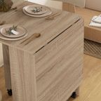 Mobile Drop Leaf Table Kitchen Table Extendable Dining Table with Shelves, Wheels