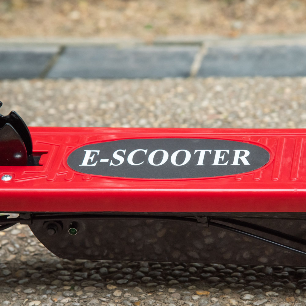 Kids Foldable Electric Powered Scooters 120W Toy w/ Brake Kickstand Red HOMCOM