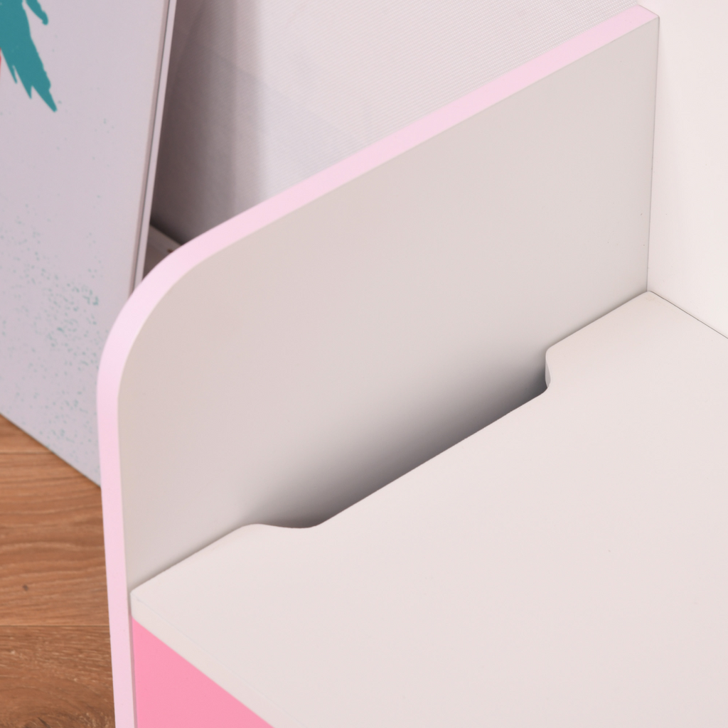 Kids Wooden Toy Box Children Storage Chest Bench Organiser Bedroom Pink