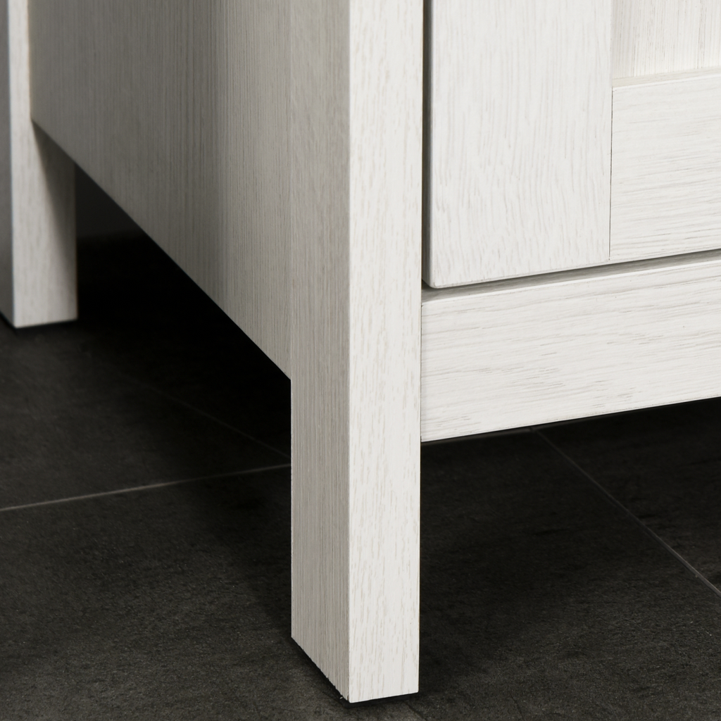 Tall Bathroom Storage Cabinet, Linen Tower with Adjustable Shelf, White