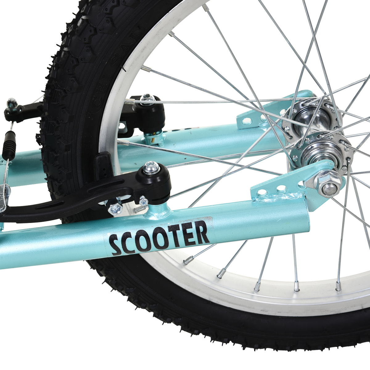 90-96cm Kids Kick Scooter Adjustable Handlebar Inflatable Wheels Blue