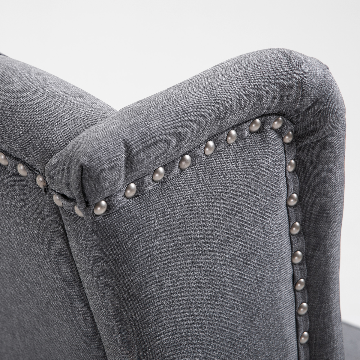 Recliner Armchair for Living Room Fabric Reclining Chair w/ Footrest Light Grey