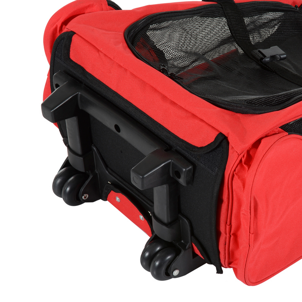 Pet Travel Backpack Bag Cat Puppy Dog Carrier with Trolley and Telescopic Handle