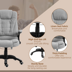 Executive Reclining Chair w/ Heating Massage Points Relaxing Headrest Grey