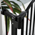 74-80cm Adjustable Metal Pet Gate Safety Barrier with Auto-Close Door Black