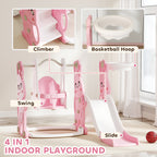 Rabbit-Themed Playground Set - Safe Fun for Kids - Slide, Swing & Climber