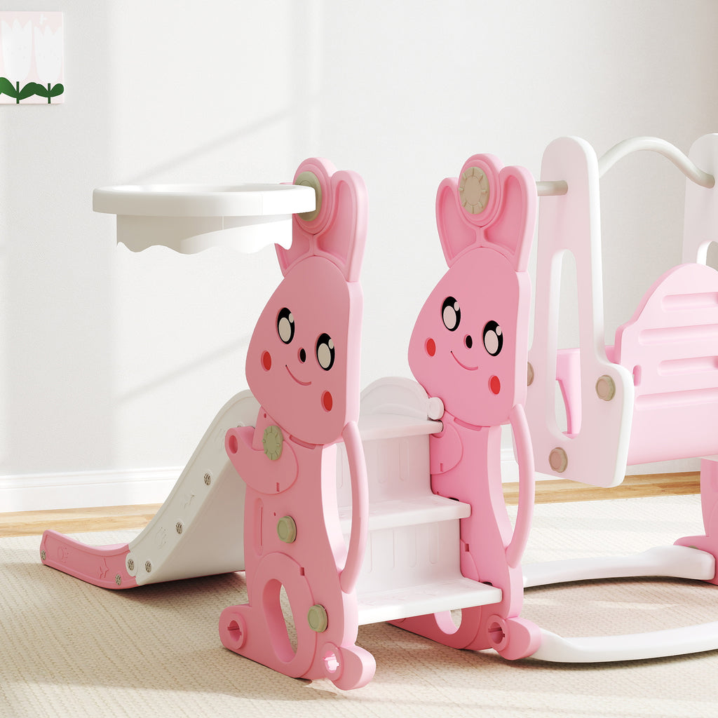 Rabbit-Themed Playground Set - Safe Fun for Kids - Slide, Swing & Climber