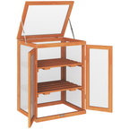 3-tier Wooden Cold Frame Grow House Garden Greenhouse Planting Storage Shelves