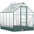 Garden Walk-in Aluminium Greenhouse Polycarbonate with Plant Bed