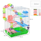 5 Tier Hamster Cage Carrier Habitat Small Animal House with Exercise Wheels Tunnel