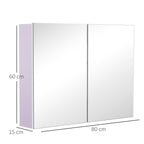 Mirror Cabinet Double Door Wall Mounted Modern Storage Unit Bathroom