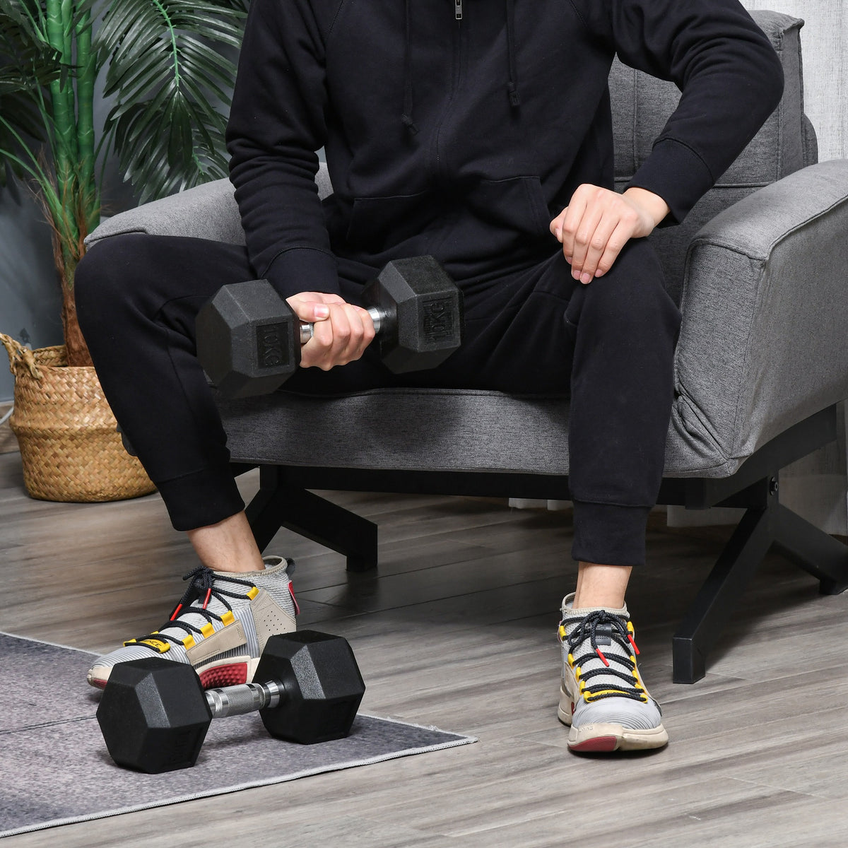 Hexagonal Dumbbells Kit Weight Lifting Exercise for Home Fitness 2x10kg