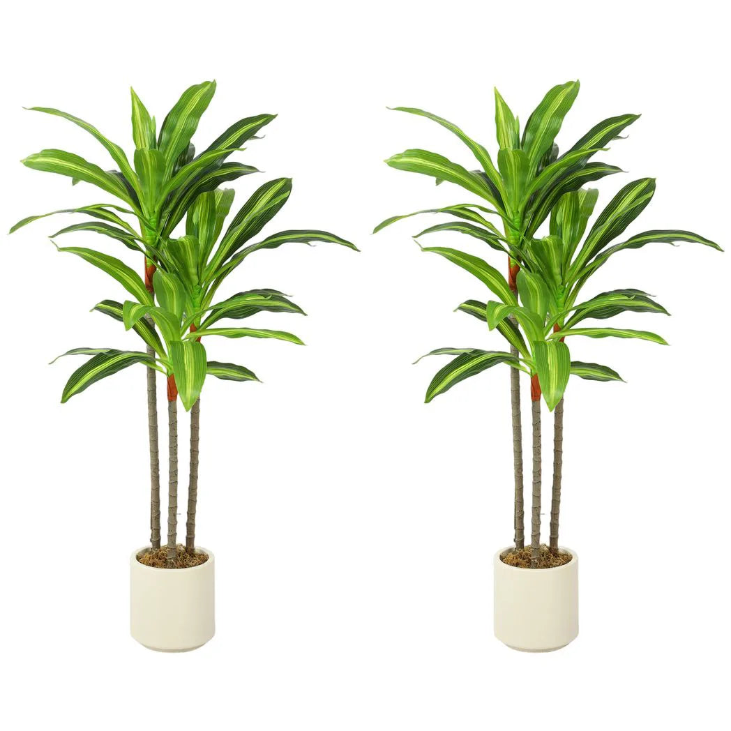 90cm Lifelike Fake Tree, Artificial Dracaena Tree with Bendable Trunks, Green