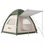 Outsunny Inflatable Camping Tent with Rainfly, 2-3 Man Air Tent 3000mm Waterproof Blow Up Tents, Beige