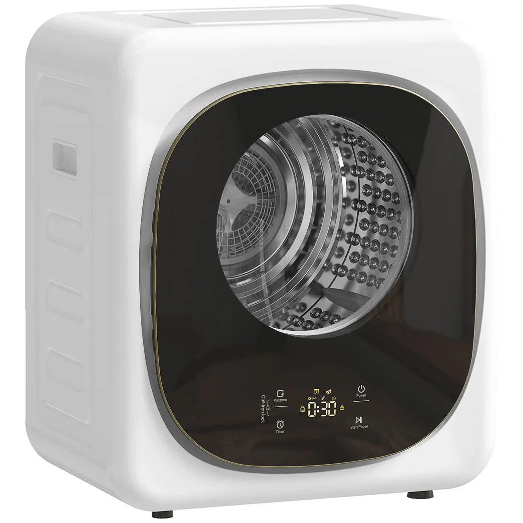 4kg Vented Tumble Dryer with 5 Drying Mode, 800W Compact Freestanding Front Tumble Dryer White