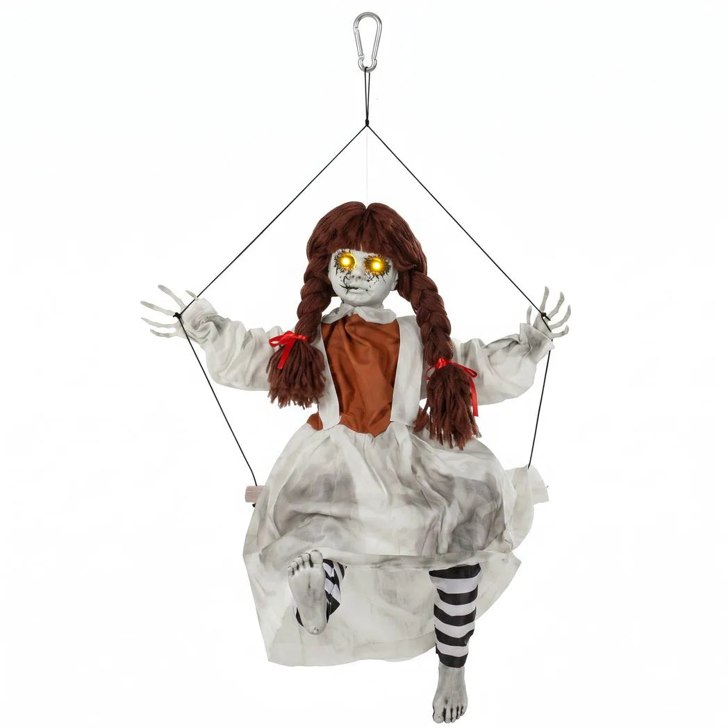 Animated Halloween Girl on Swing — 80cm