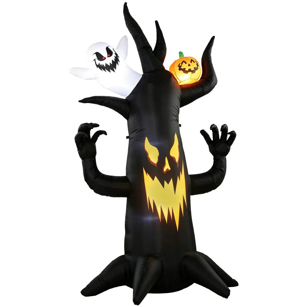 Inflatable Halloween Spooky Tree with Ghost & Pumpkin — 8ft