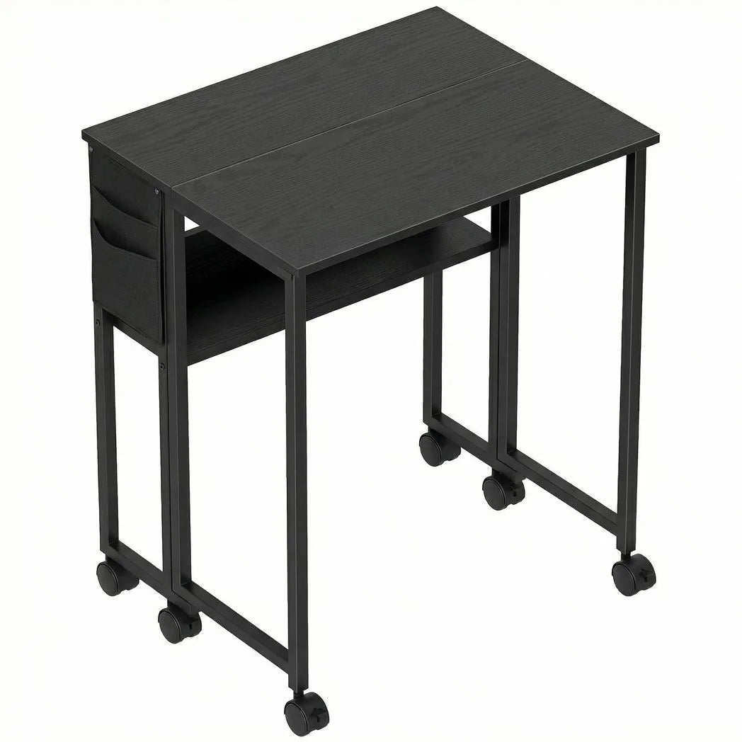 HOMCOM 63 cm Drop Leaf Writing Work Desk - Black