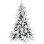 7ft Super Flocked Christmas Tree - Green/White