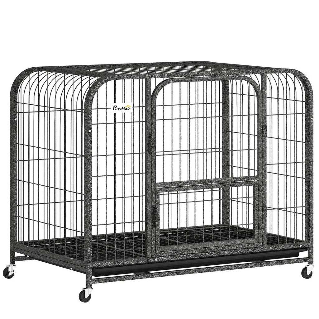 PawHut Heavy Duty Dog Crate,93 x 58 x 76 cm, Large Dog Cage for Small to Medium Breeds