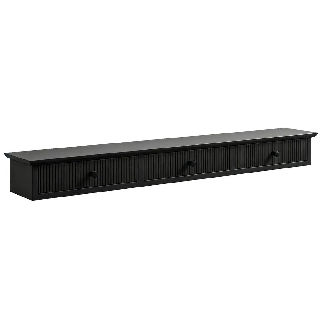 Shelf Wall-Mounted Storage Shelf Shelving Unit MDF 93 x 15 x 10 cm Entryway Kitchen Living Room, Black
