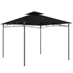 Outsunny 3 x 3 m Gazebo, Garden Gazebo with 2-Tier Roof, Metal Frame, Black