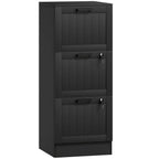 3 Drawer Filing Cabinet with Lock, Office Storage Cabinet with Adjustable Hanging Bars for A4 Letter Size Files, Black