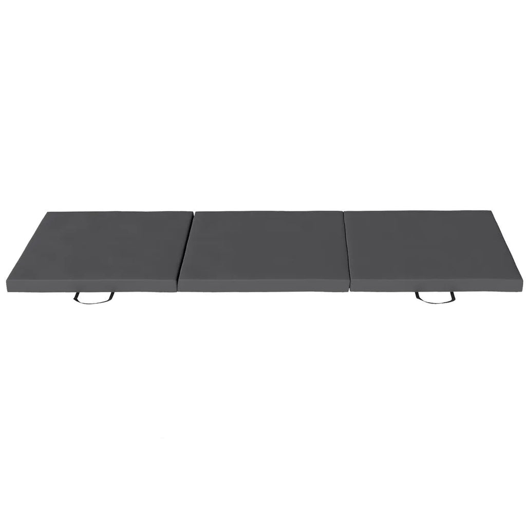 Gymnastics Mat, Tri-Fold Crash Exercise Pad, 6FT 2" Thick Foldable Workout Mat with Handles for Home Training, Grey