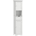Slim Bathroom Storage Cabinet, with Sensor Lights - White