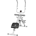 SPORTNOW 2-in-1 Ab Machine and Stair Stepper, Foldable Ab Trainer and Climbing Machine with LCD Monitor for Home Gym, White