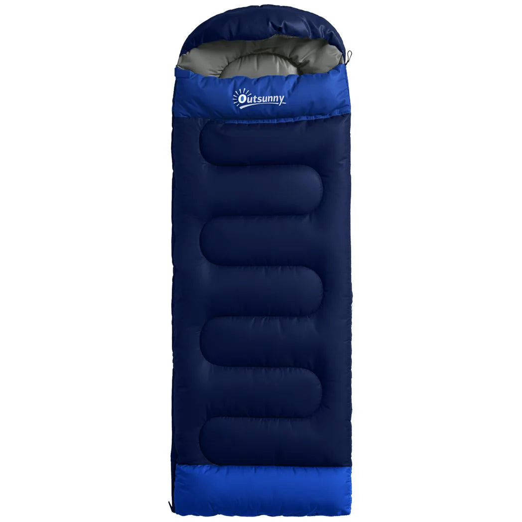 Outsunny Sleeping Bag for Adults, Lightweight & Compact Sleeping Bag, 3 Seasons, Navy Blue