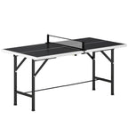 SPORTNOW 5ft Mid-Size Table Tennis Table, Ping Pong Table with Net, 2 Table Tennis Paddles and 3 Balls for Indoor Game, Black