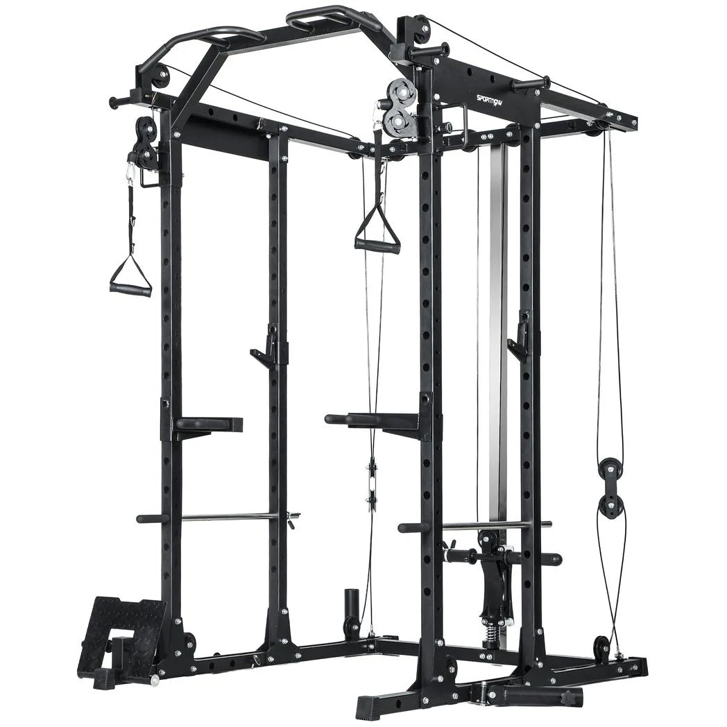 SPORTNOW Cable Crossover Machine, with Lat-Pull Down System