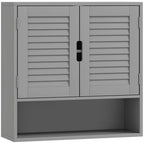 Bathroom Cabinet, Wall Mounted Storage Cabinet with Adjustable Shelves, 60 x 20 x 60 cm, Grey