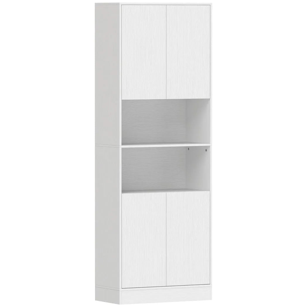 170 cm Kitchen Pantry Cabinet, Freestanding Storage Cabinet with Soft-Close Hinges, White Wood Effect