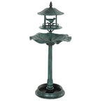 Outsunny 3-in-1 Garden Bird Bath, Freestanding Birdbath with Large Water Basin, Underneath Flower Planter, F50 x 113 cm, Green